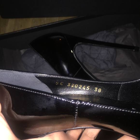 Saint Laurent Black Patent Leather Plaform Pumps - Picture 7 of 7